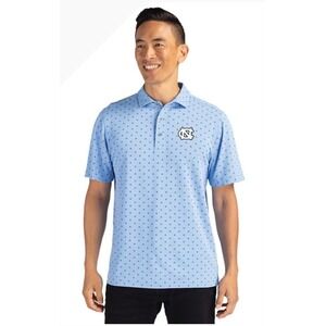 North Carolina Tar Heels Cutter & Buck Virtue Eco Pique Tile Print Mens Polo L‎